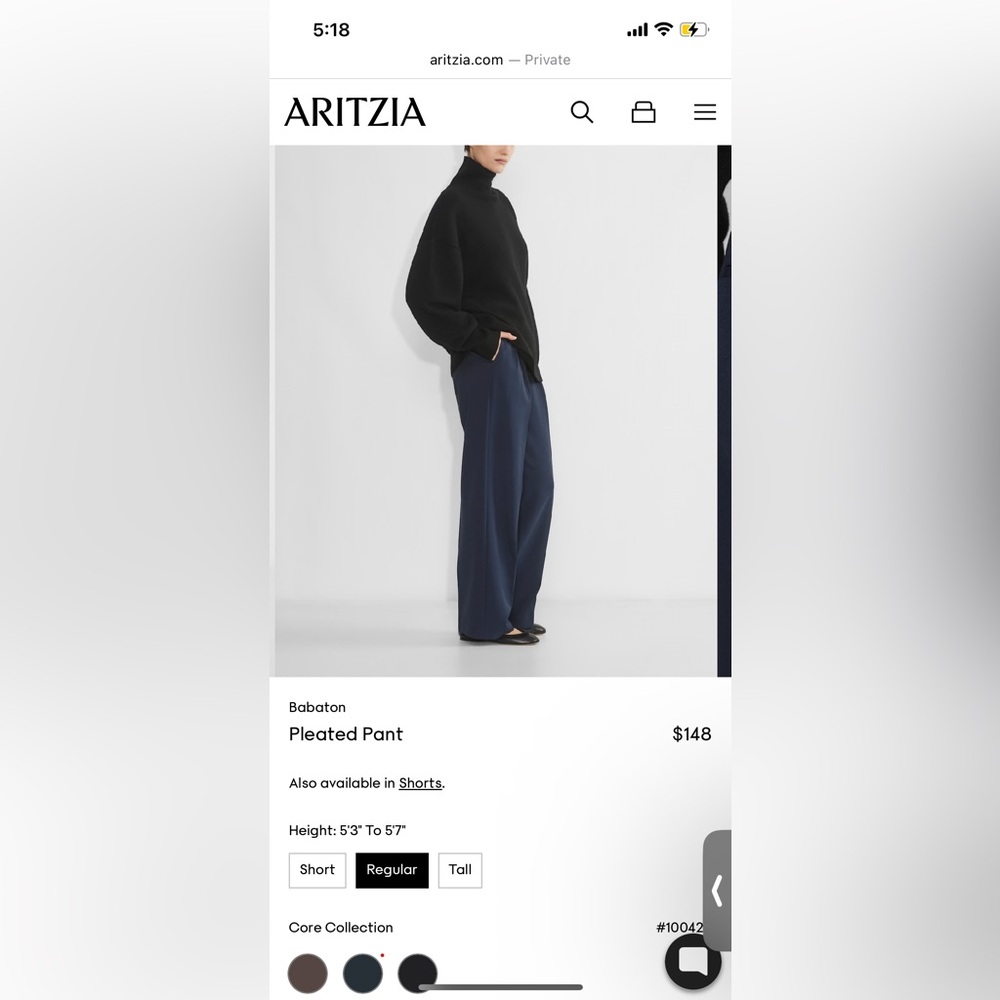 Aritzia Babaton Wide Pleated Pant - maroon size 8 regular